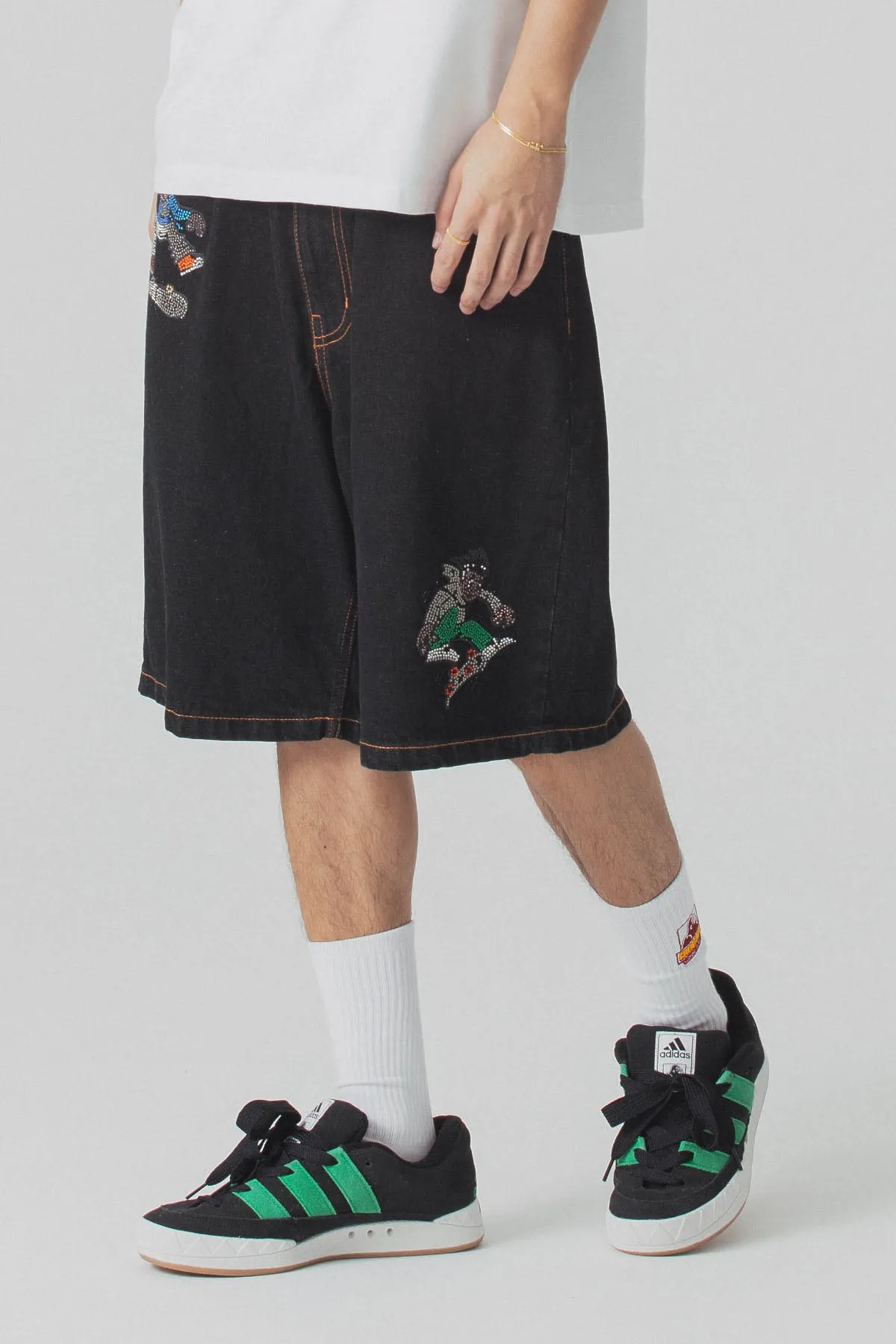 XLARGE x CSC DENIM SHORTS - BLACK