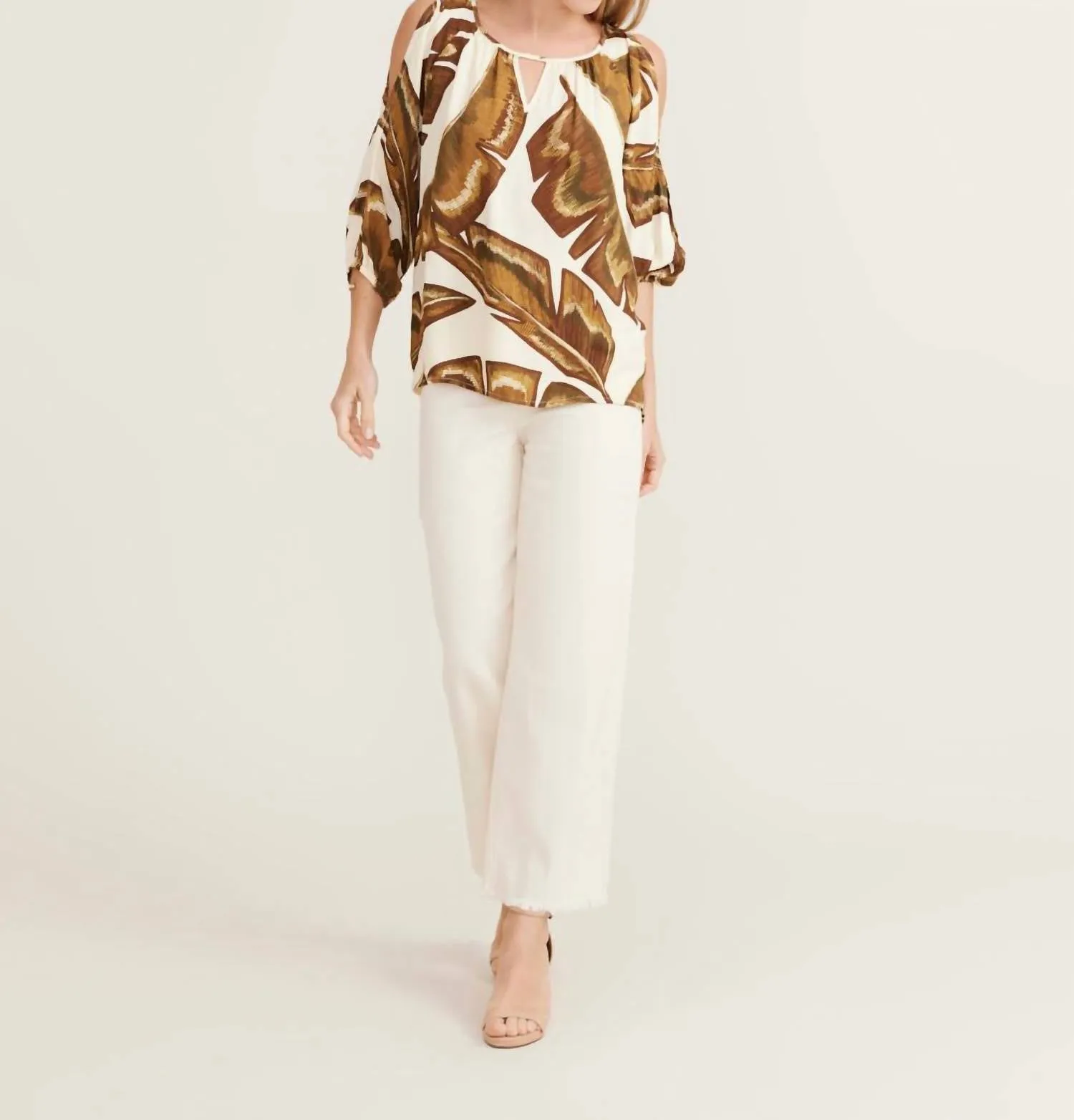 Zinzane - Banana Leaf Peasant Top