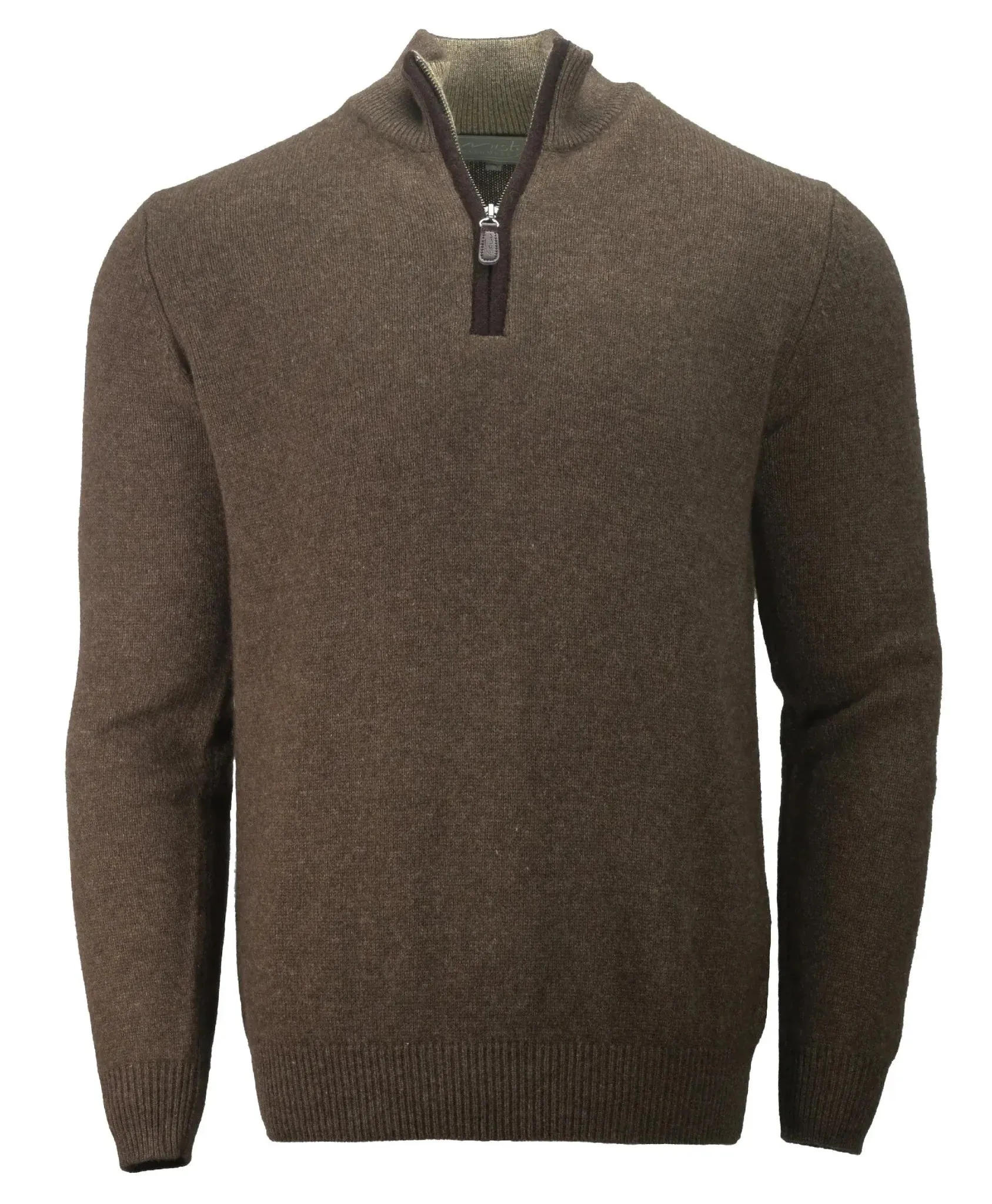 Zip Neck Jumper | Natural Dark Yak Yarn